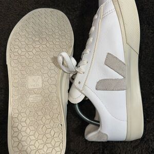 Veja White and Beige Sneakers